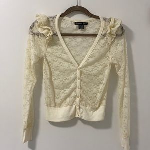 Cream Lace Cardigan